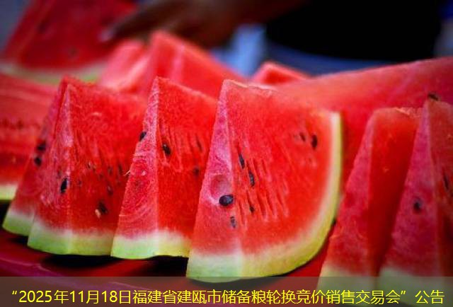 “2025年11月18日福建省建瓯市储备粮轮换竞价销售交易会”公告