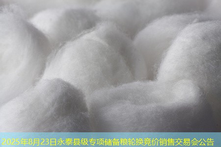 2025年8月23日永泰县级专项储备粮轮换竞价销售交易会公告